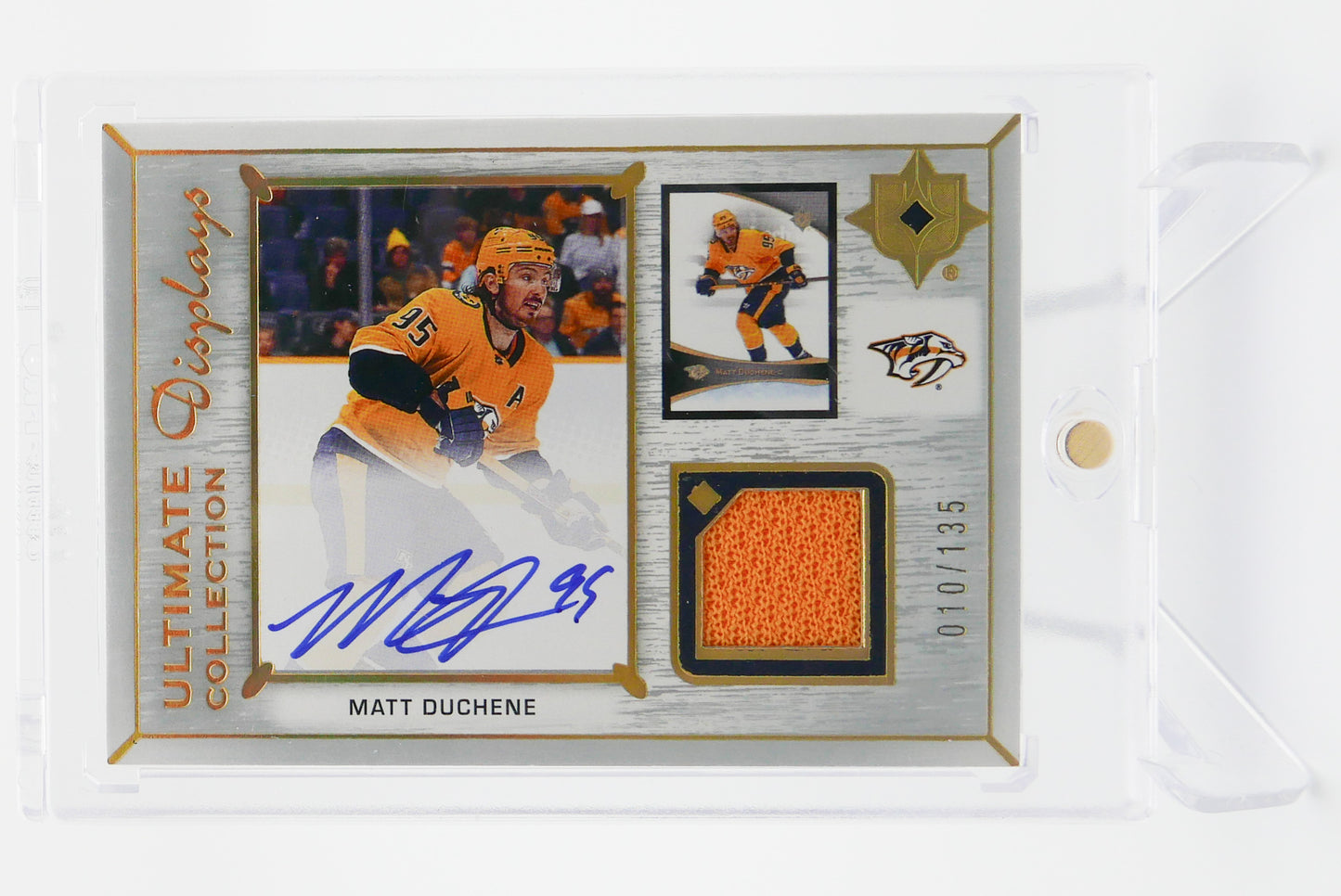 2022-23 Ultimate Collection Displays MATT DUCHENE Auto Jersey 010/135 Predators