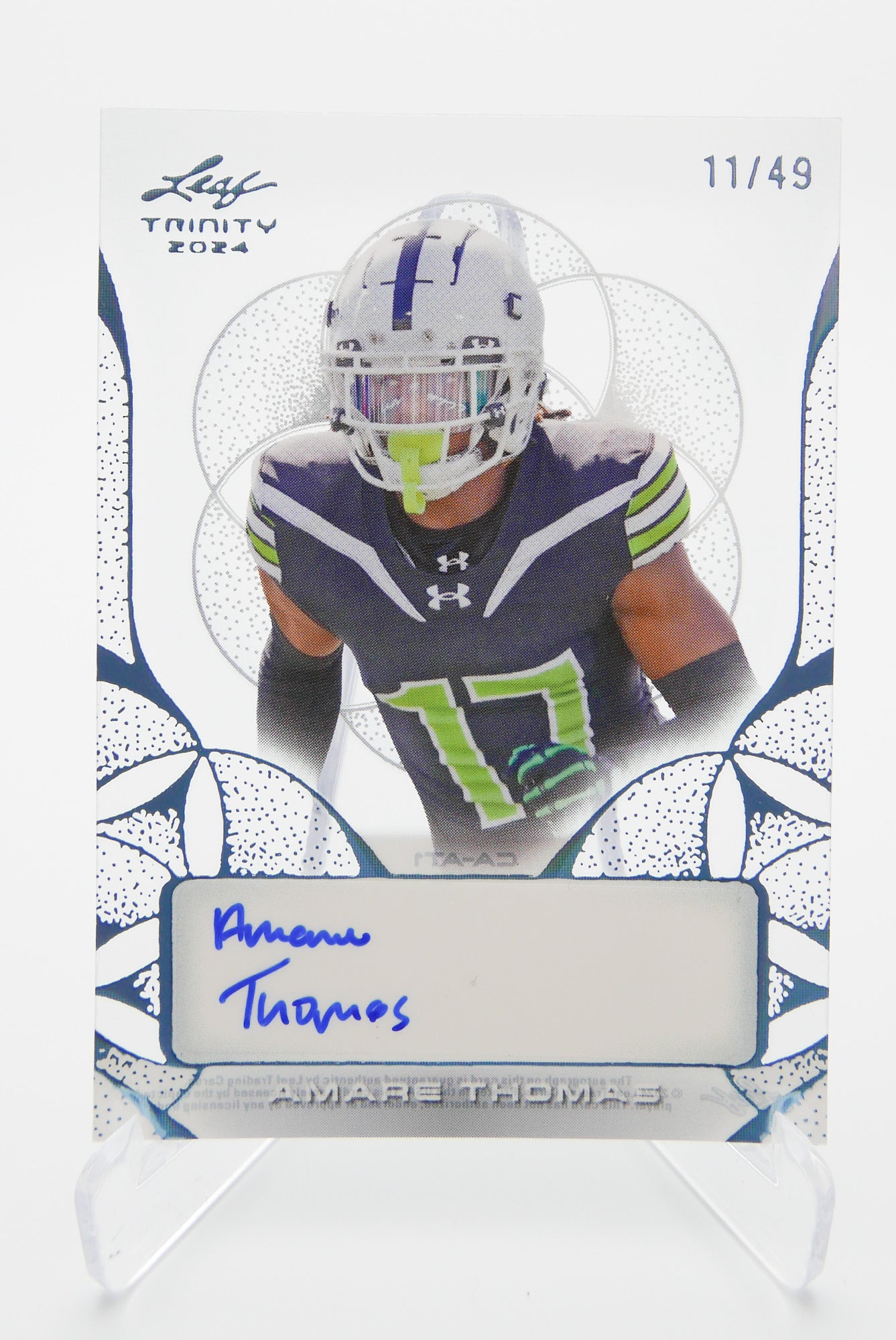 2024 Leaf Trinity Amare Thomas Auto Rookie Card Blue 11/49 RC Autograph