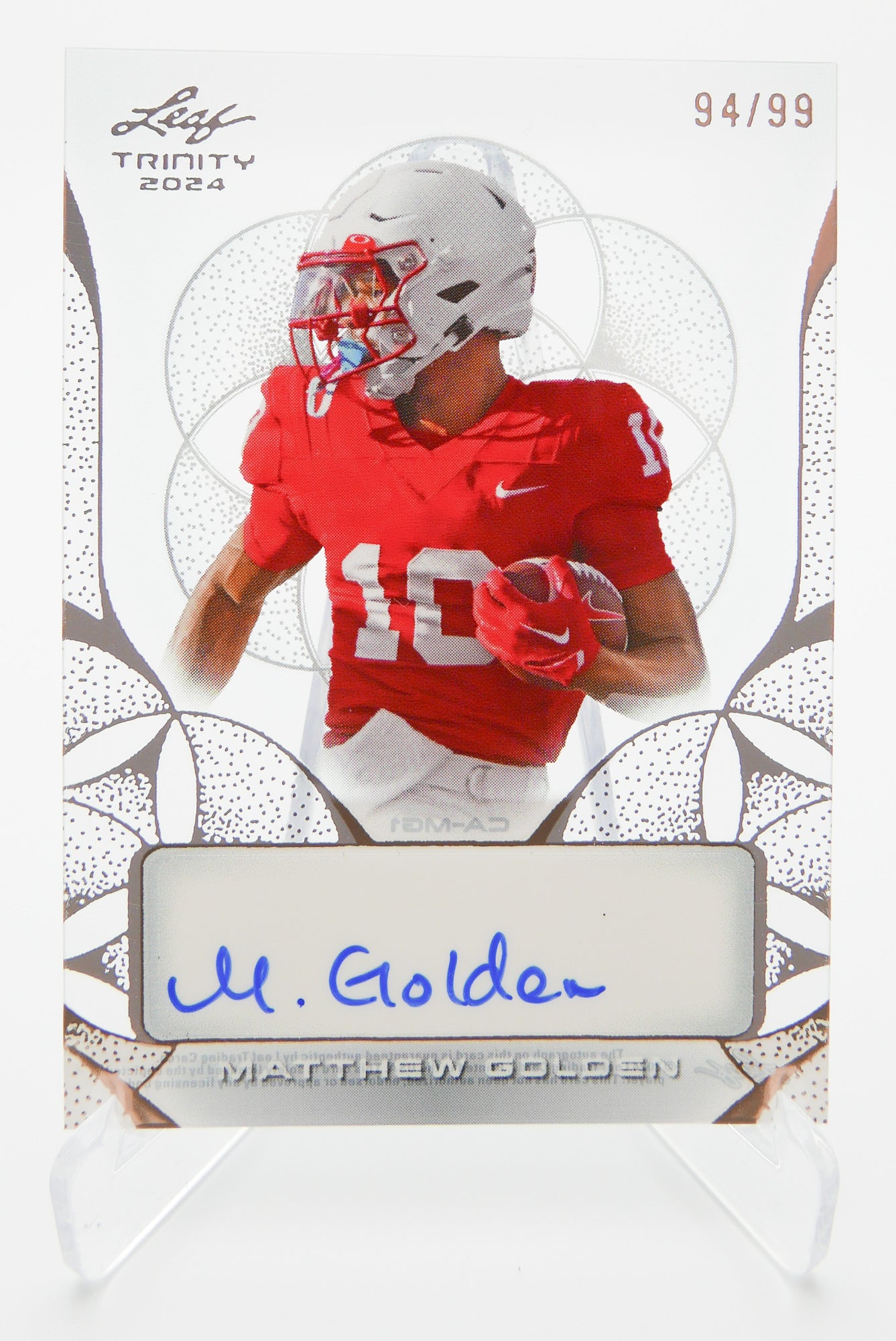2024 Leaf Trinity Matthew Golden Auto Rookie Card Silver 94/99 RC Autograph