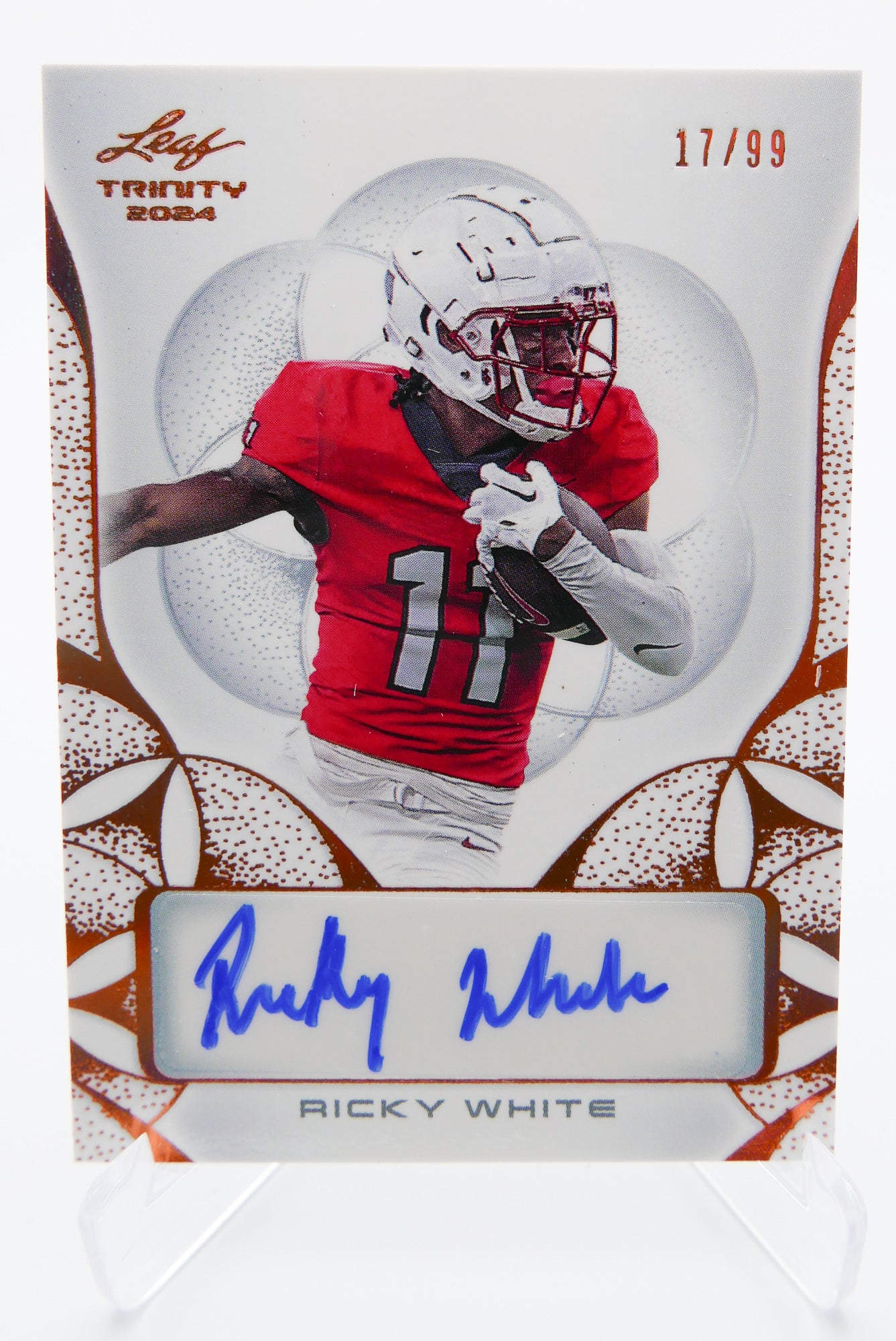 2024 Leaf Trinity Ricky White Auto RC #17/99 - Autograph Rookie Football Card