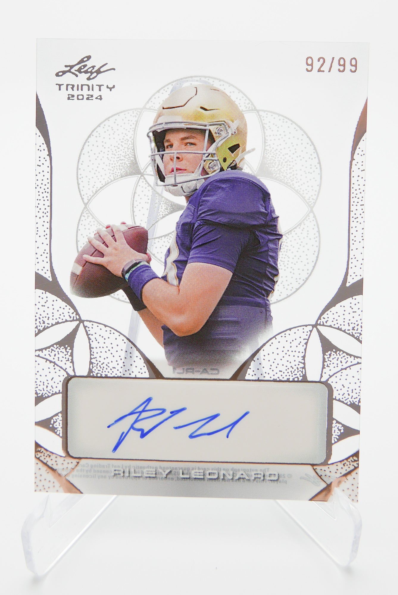 2024 Leaf Trinity Riley Leonard Auto Rookie Card Silver 92/99 RC Autograph