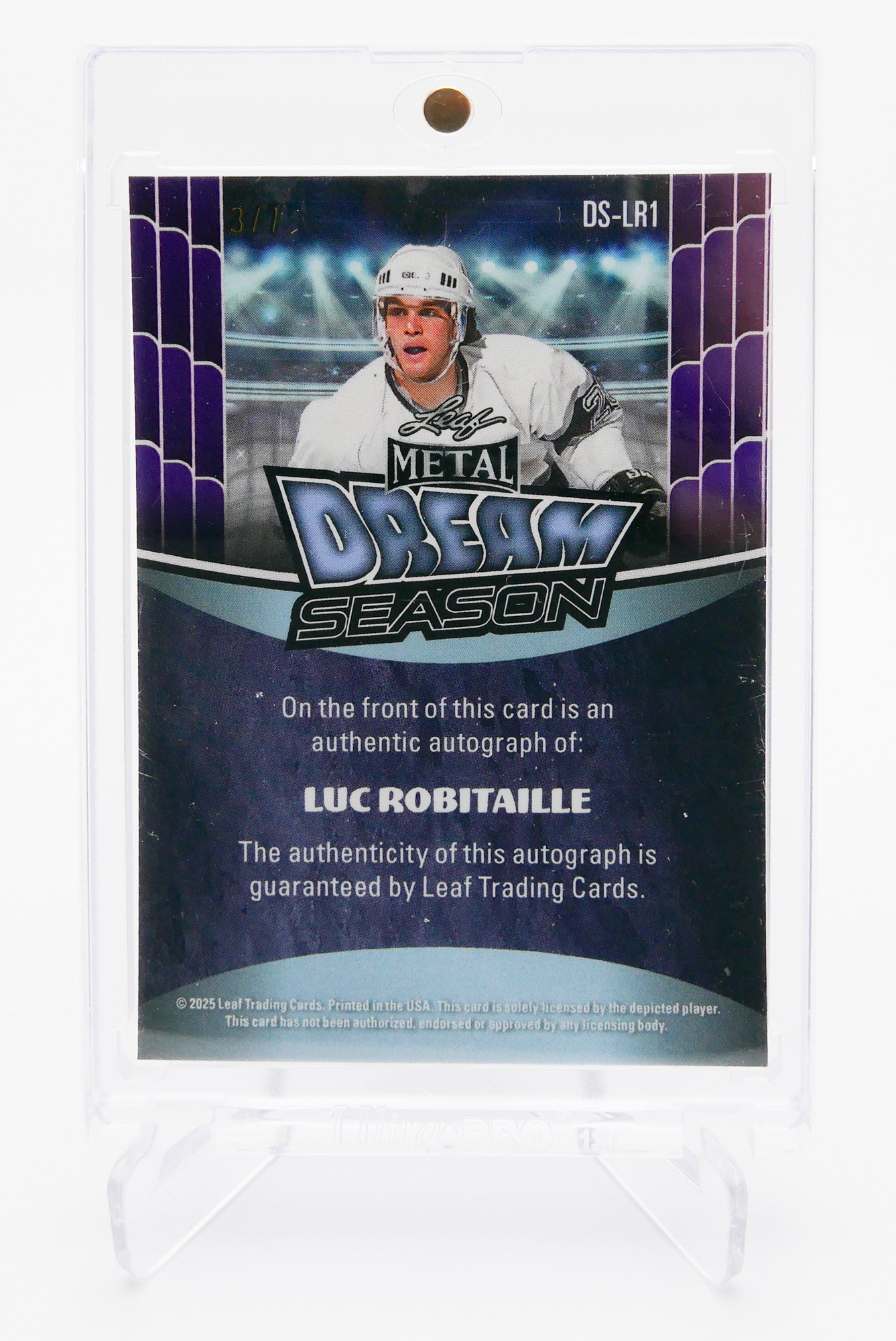 2025 Leaf Metal Dream Season Luc Robitaille Auto #DS-LR1 – Purple Parallel /7 – Kings