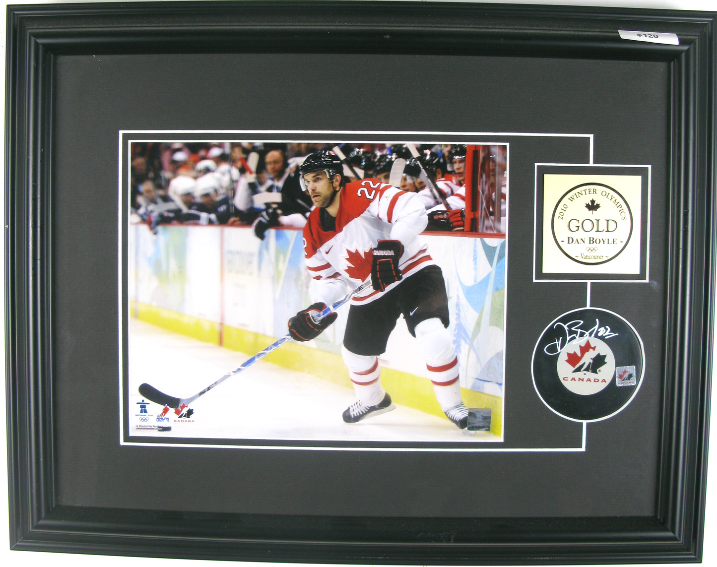 Dan Boyle Team Canada Signed 2010 Winter Olympics Photo – Framed Display – Gold Medal Winner