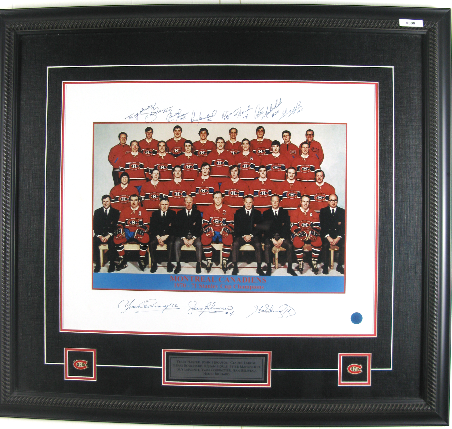 1976-77 Montreal Canadiens Team Signed Framed Photo – Stanley Cup Champions – Multiple Autographs