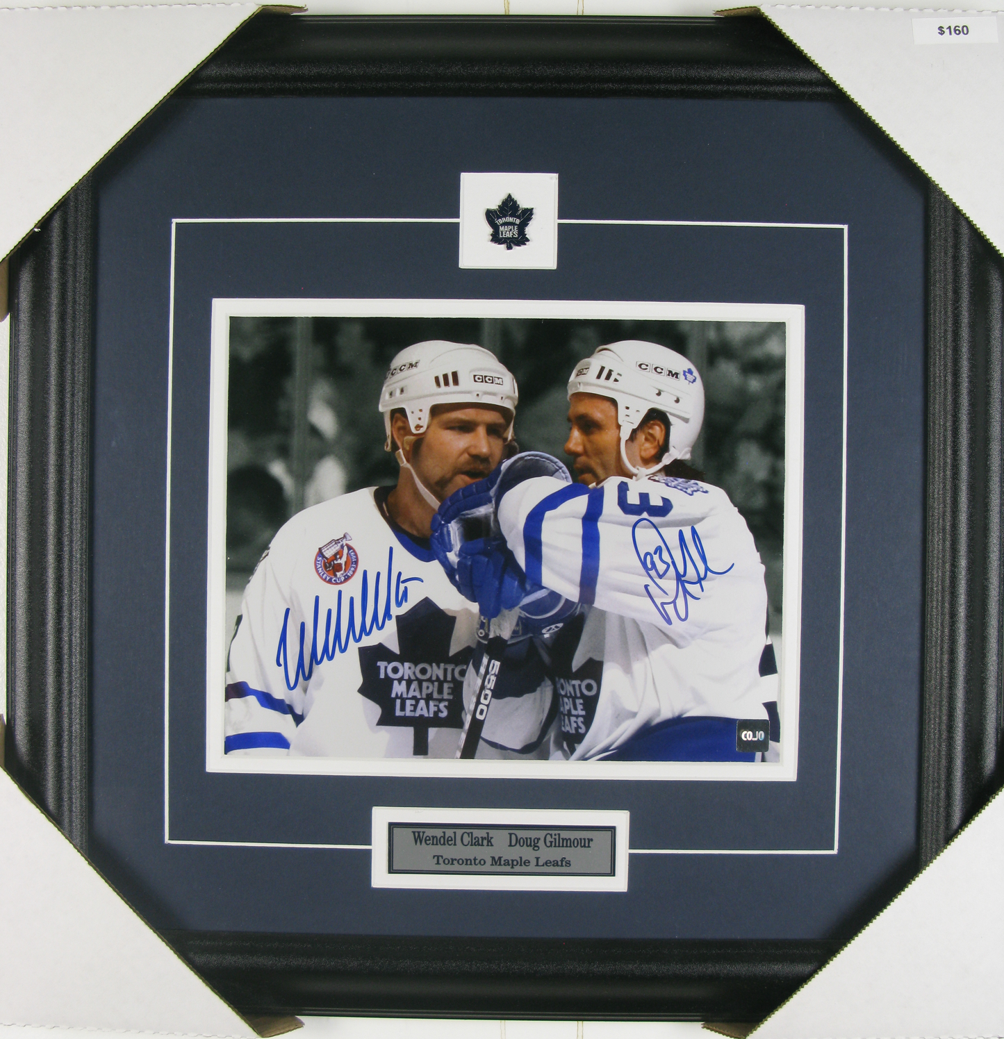 Wendel Clark & Doug Gilmour Dual Autographed – Toronto Maple Leafs – Framed Display