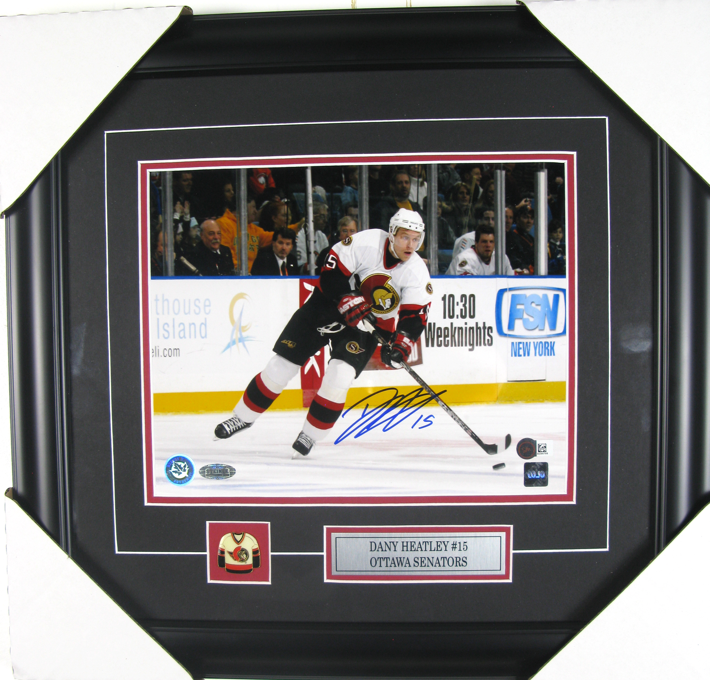 Dany Heatley #15 Signed 8x10 Framed Photo – Ottawa Senators – Autographed Display