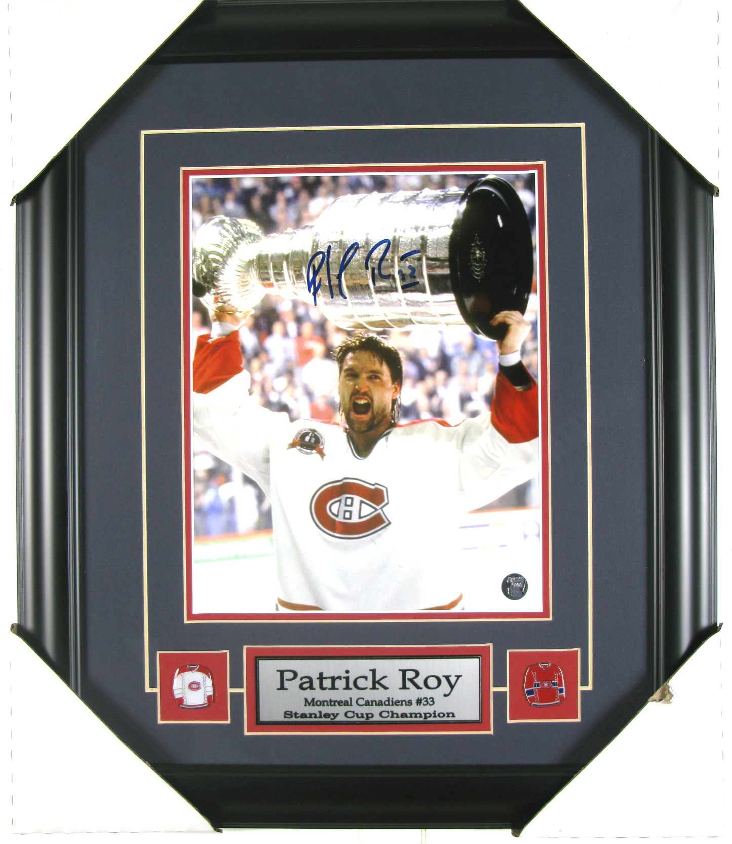 Patrick Roy Signed Stanley Cup Framed Photo – Montreal Canadiens #33