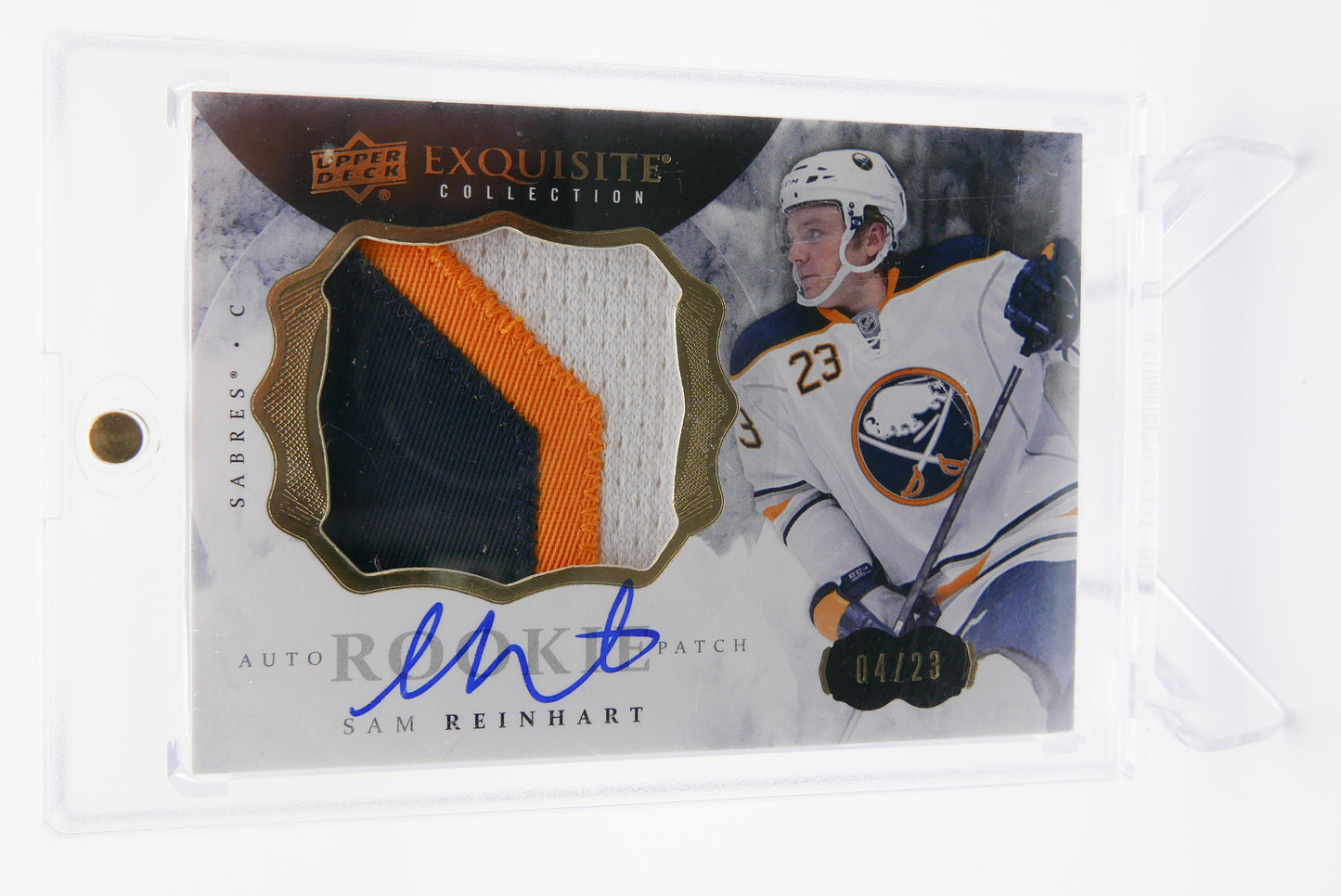2014-15 Exquisite Sam Reinhart ROOKIE Patch Auto 04/23 Sabres