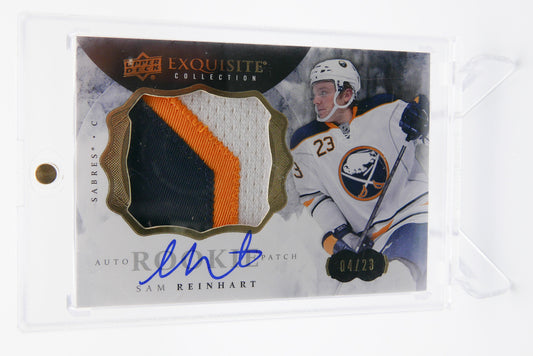 2014-15 Exquisite Sam Reinhart ROOKIE Patch Auto 04/23 Sabres