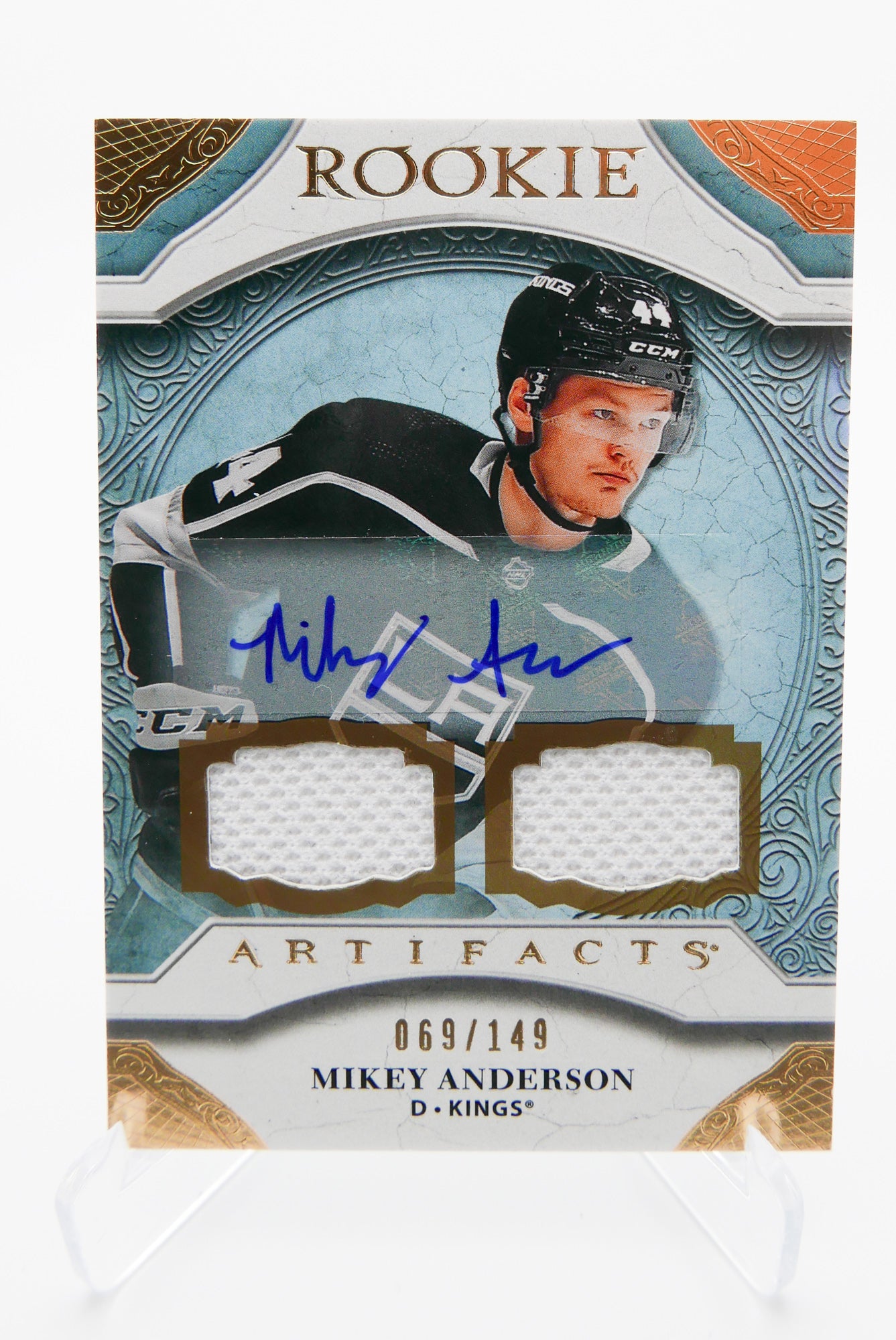 2020-21 Upper Deck Artifacts Rookie Mikey Anderson Auto Dual Jersey /149 - Kings