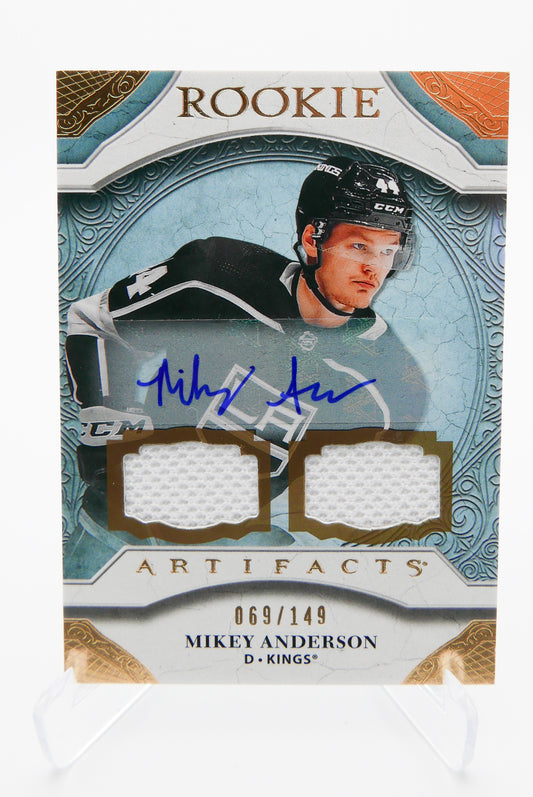 2020-21 Upper Deck Artifacts Rookie Mikey Anderson Auto Dual Jersey /149 - Kings