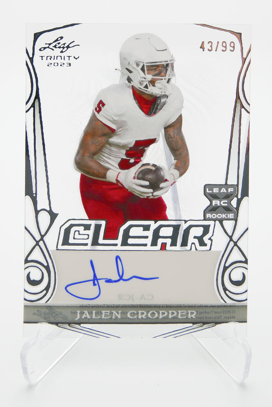 2023 Leaf Trinity CLEAR Jalen Cropper Auto 43/99 RC Rookie Autograph SP WR