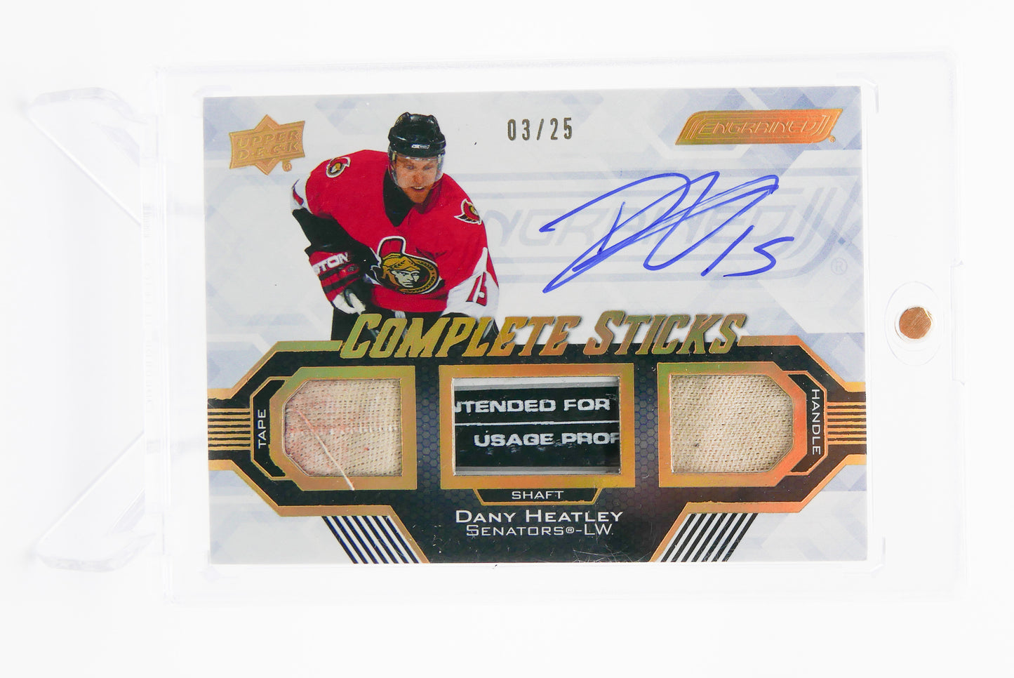 2023-24 Engrained Hockey Dany Heatley Complete Sticks Auto /25 Senators