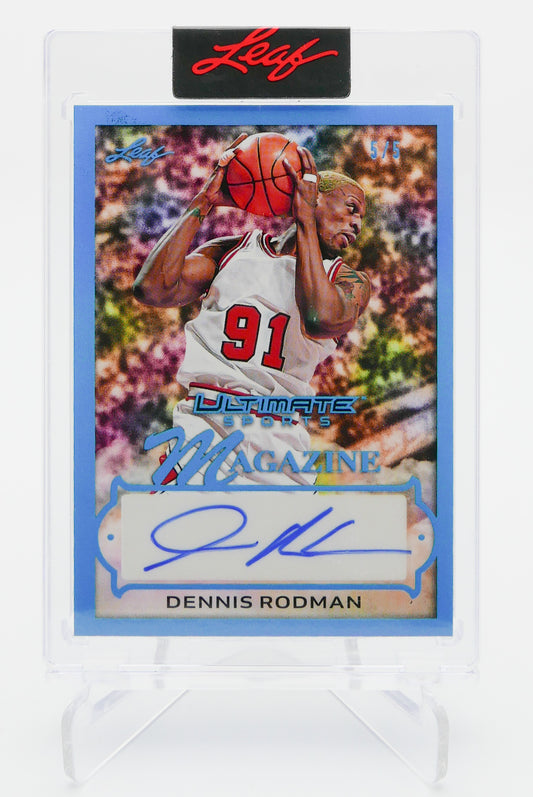 2024 Leaf Ultimate Sports Dennis Rodman Auto 5/5 Magazine Insert HOF Bulls Legend