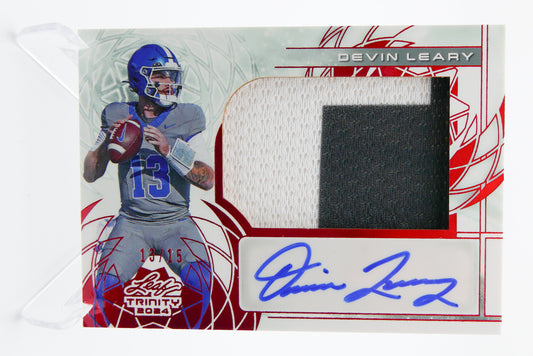 2024 Leaf Trinity Devin Leary Auto Patch RC Red 13/15 RPA Rookie Autograph