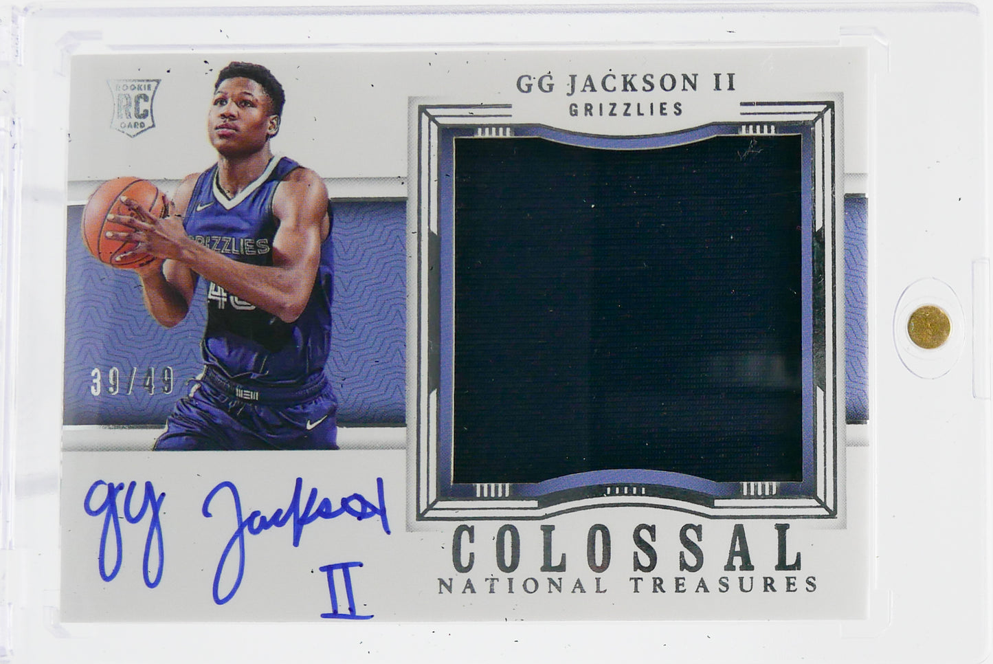 2023-24 National Treasures GG Jackson II Auto Patch 39/49 RC Colossal RPA Grizzlies