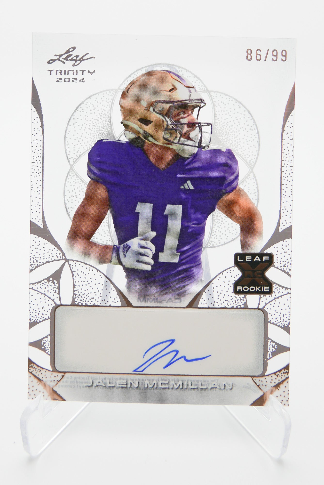 2024 Leaf Trinity Jalen McMillan Auto Rookie Card Silver 86/99 RC Autograph