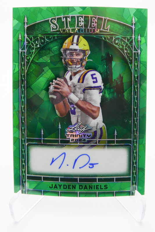 2024 Leaf Trinity Jayden Daniels Auto STEEL Valadium Rookie Card 1/5 LSU Tigers