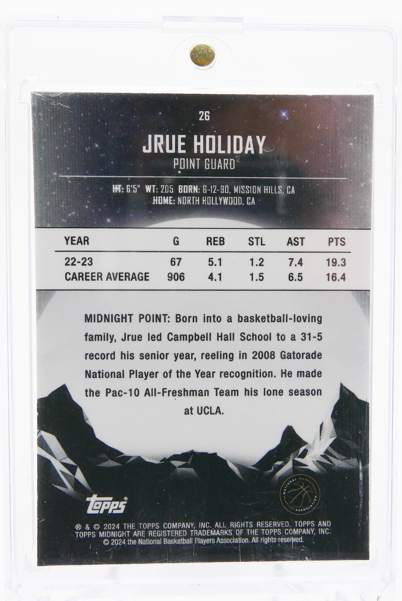 2024 Topps Midnight Jrue Holiday #26 Insert Basketball Card Celtics All-Star PG