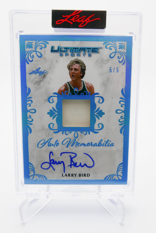 2024 Leaf Ultimate Sports Larry Bird Auto Patch 5/5 Game Used Jersey HOF Celtics Legend