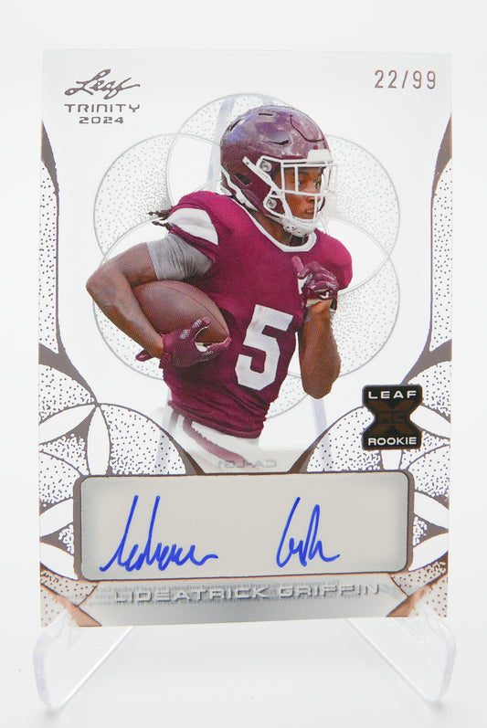 2024 Leaf Trinity Cedrick Griffin Auto Rookie Card Silver 22/99 RC Autograph