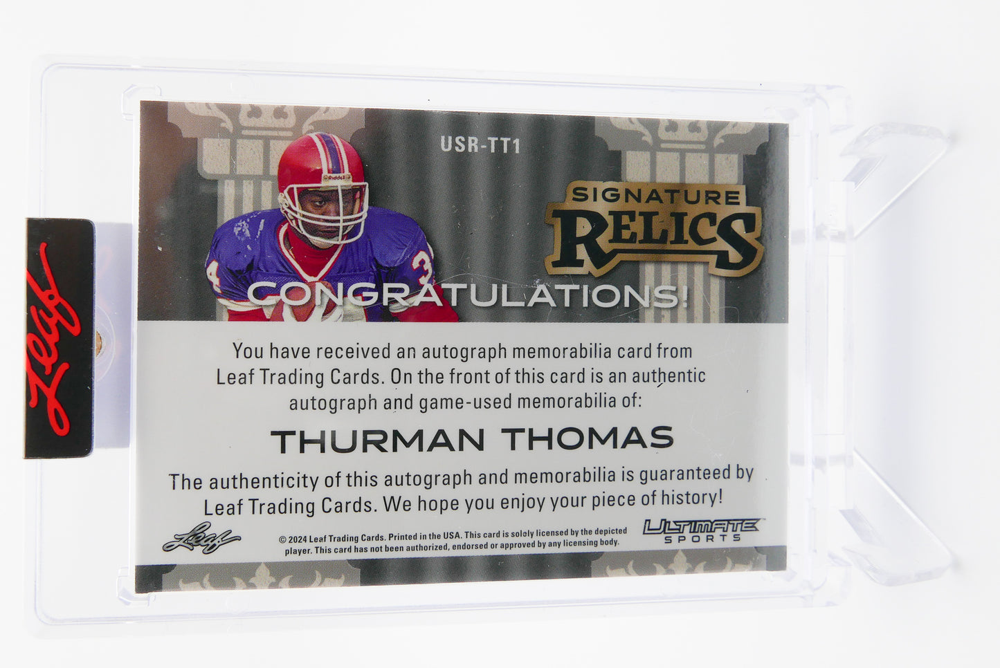 2024 Leaf Ultimate Sports Thurman Thomas Auto 6X Relic 5/5 Signature Relics HOF Game Used