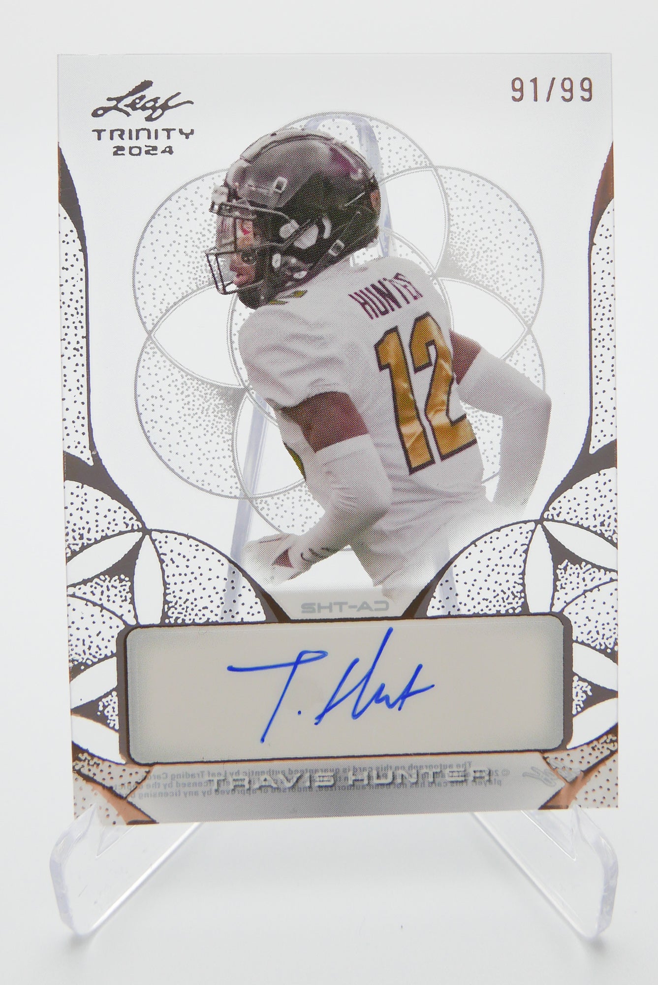 2024 Leaf Trinity Travis Hunter Auto Rookie Card Silver 91/99 RC Autograph