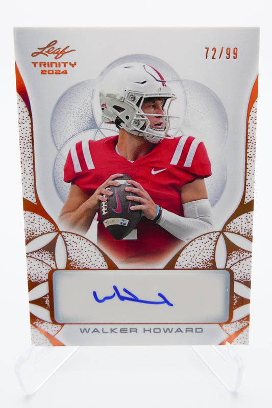 2024 Leaf Trinity Walker Howard Auto RC #72/99 - Autograph Rookie Card