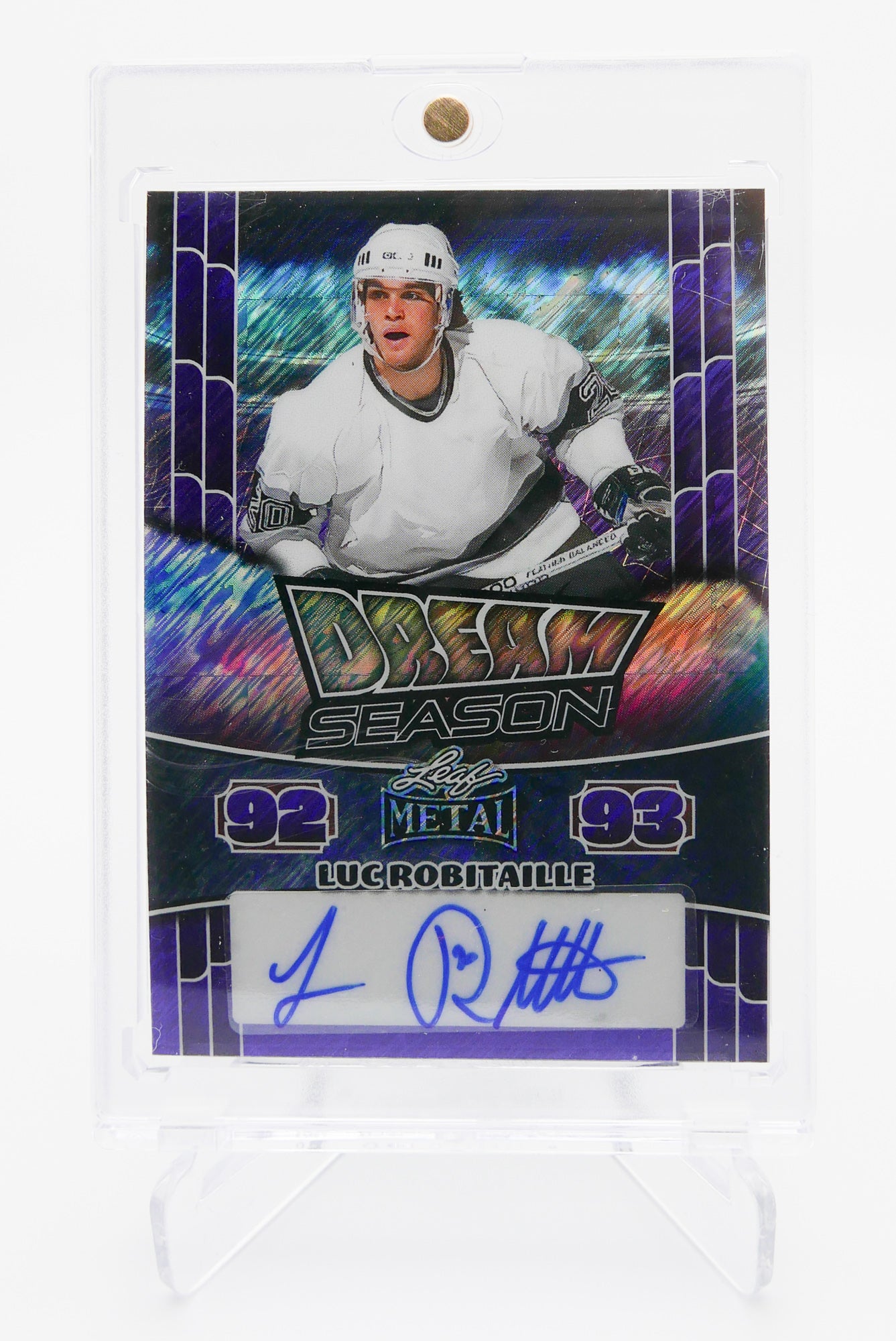 2025 Leaf Metal Dream Season Luc Robitaille Auto #DS-LR1 – Purple Parallel /7 – Kings