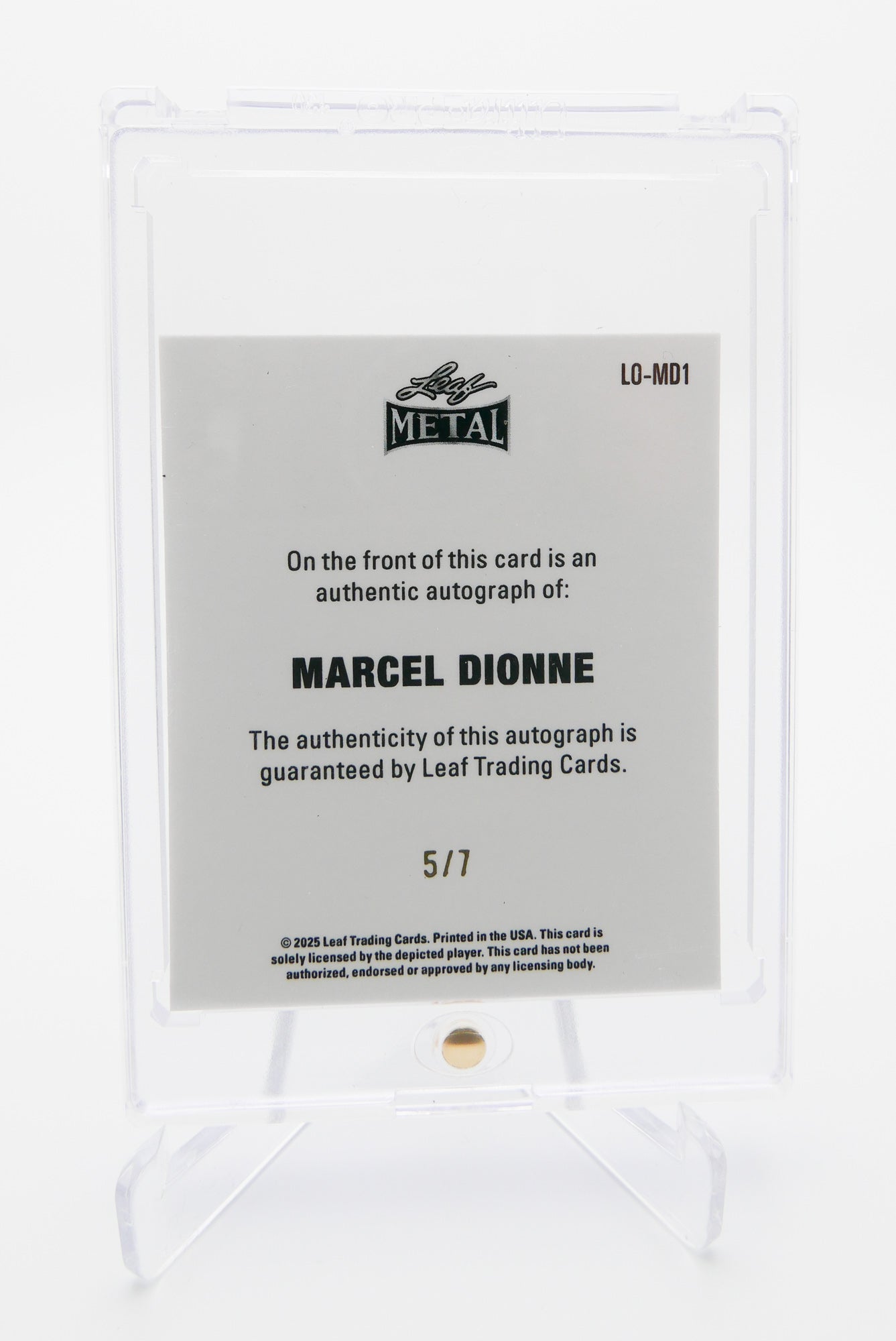 2025 Leaf Metal Marcel Dionne Auto #LO-MD1 – Legends of the Game /7 – Hall of Famer