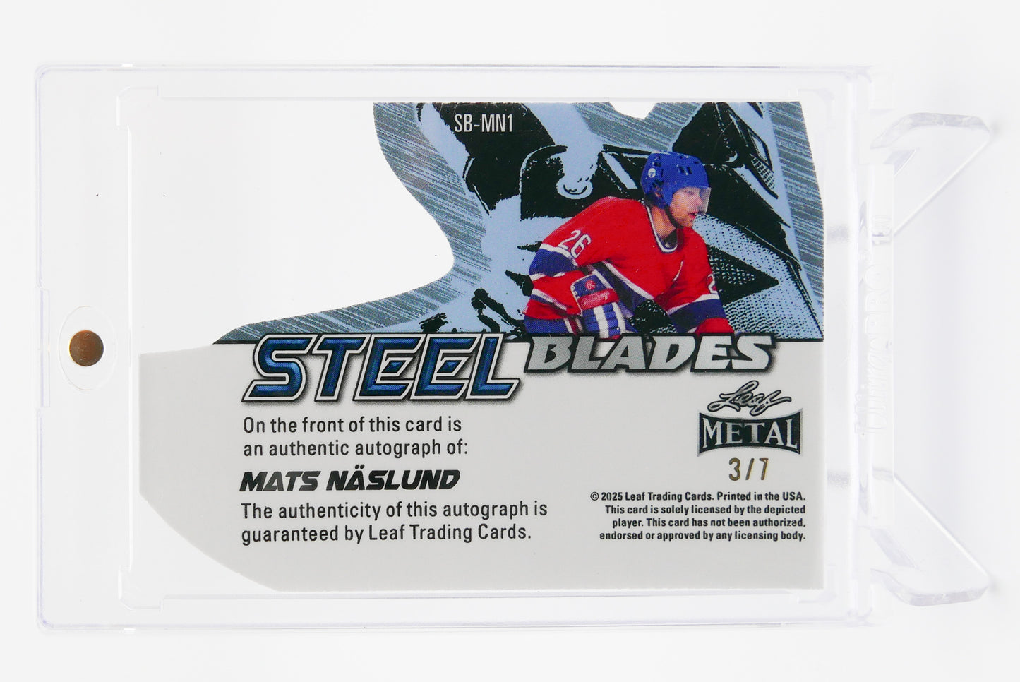 2025 Leaf Metal Steel Blades Mats Näslund Auto #SB-MN1 – Die-Cut /7 – Canadiens