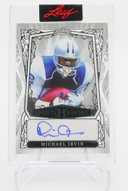 2025 Leaf Sports Heroes Michael Irvin Auto /8 Cowboys Hall of Famer SSP