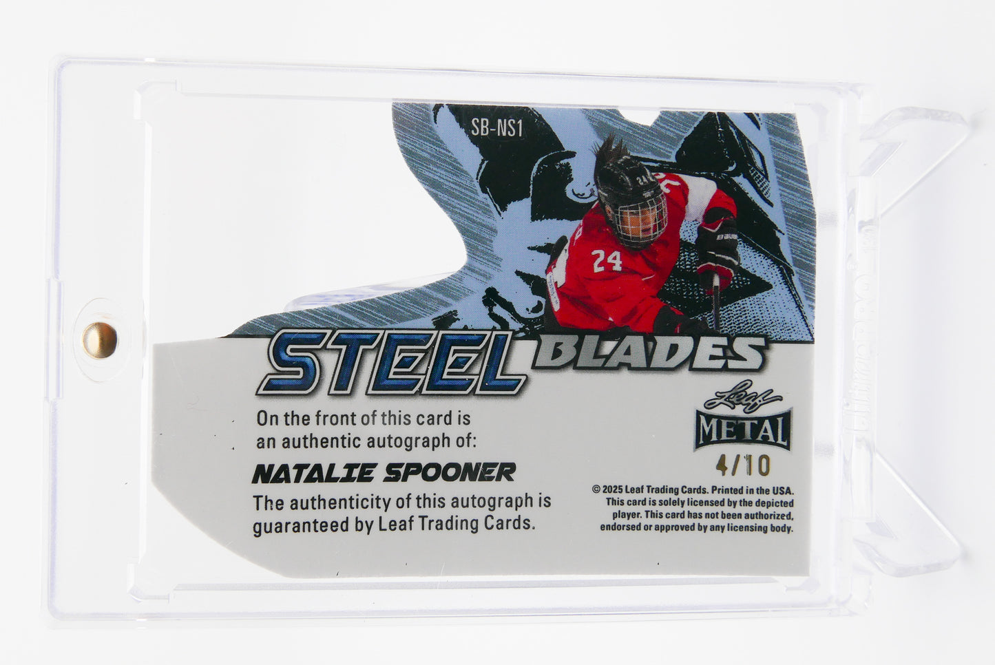 2025 Leaf Metal Steel Blades Natalie Spooner Auto #SB-NS1 – Die-Cut /10 – Team Canada