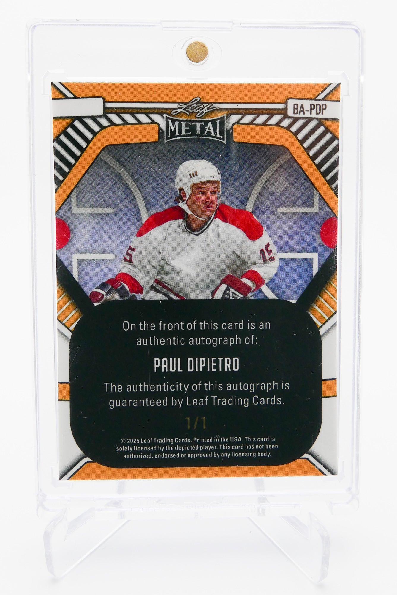 2025 Leaf Metal Paul DiPietro Auto 1/1 #BA-PDP – Superfractor Rainbow – “93 Cup” Inscription