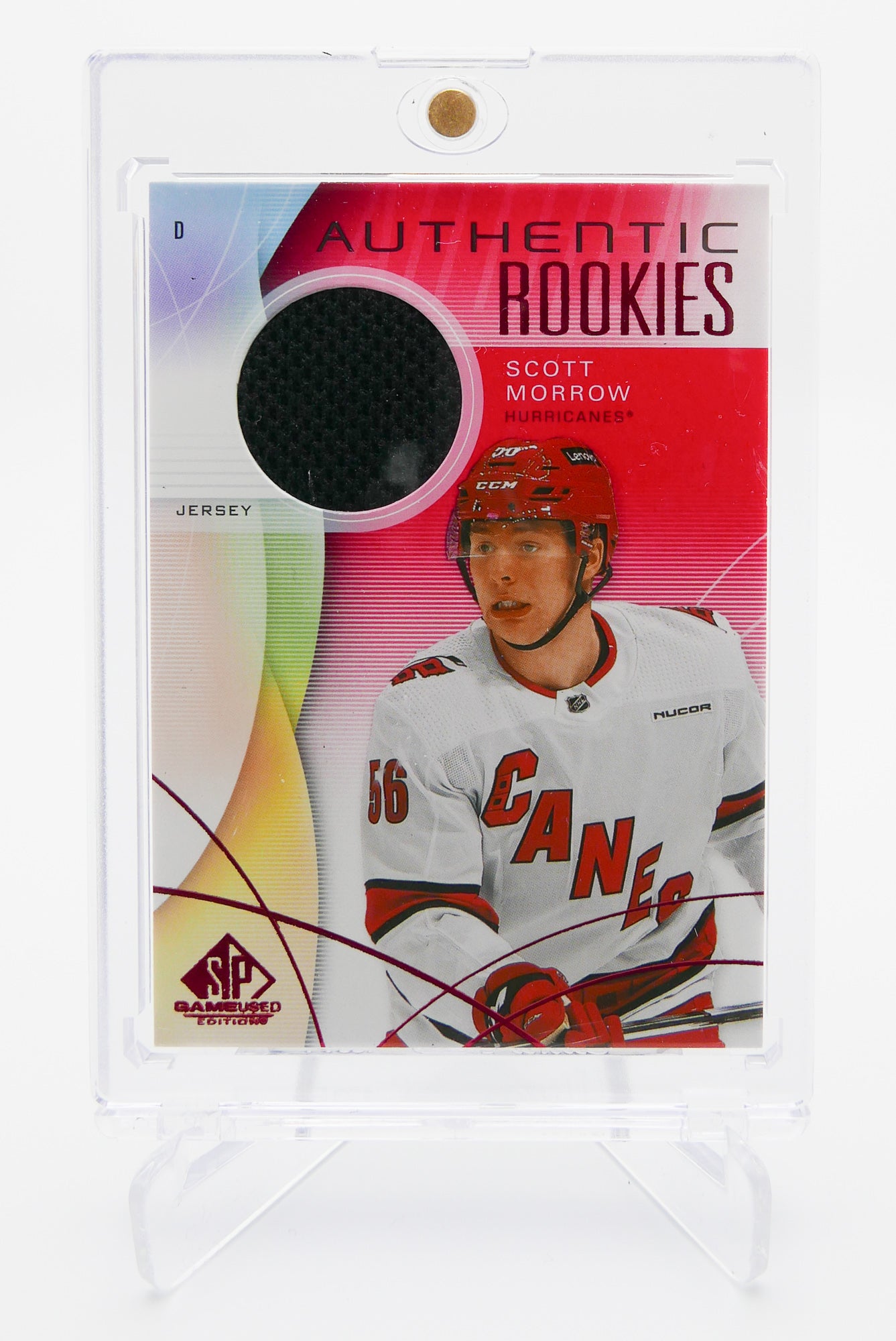2024-25 SP Game Used Scott Morrow Authentic Rookies Red Jersey Relic – Hurricanes