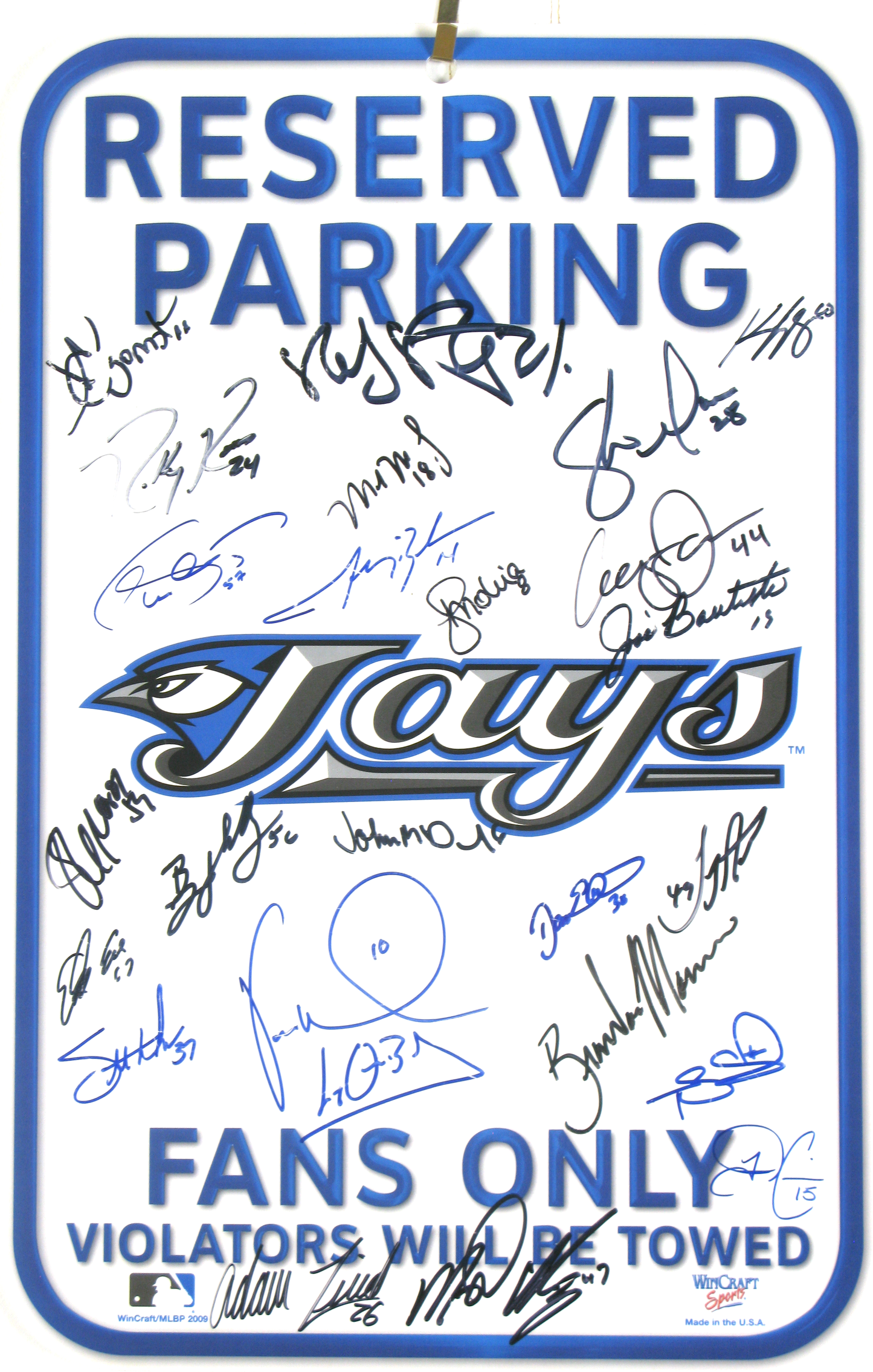 Toronto Blue Jays Multi-Signed Reserved Parking Metal Sign – Team Autographs – MLB Collectible