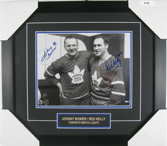 Johnny Bower & Red Kelly Dual Signed – Toronto Maple Leafs – Autographed Framed Display