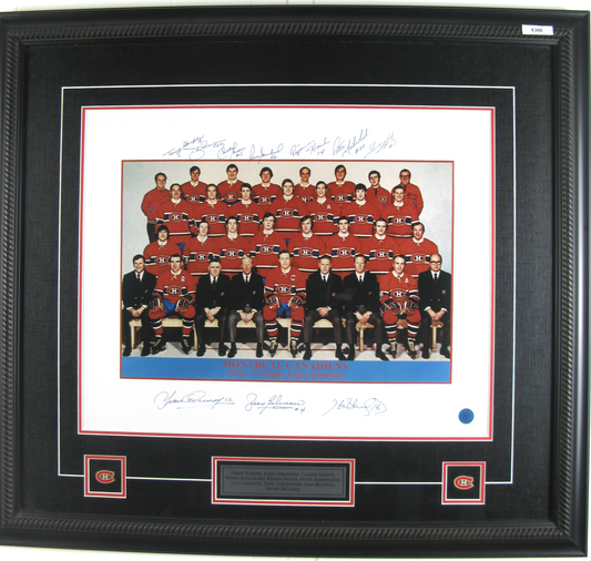 1976-77 Montreal Canadiens Team Signed Framed Photo – Stanley Cup Champions – Multiple Autographs