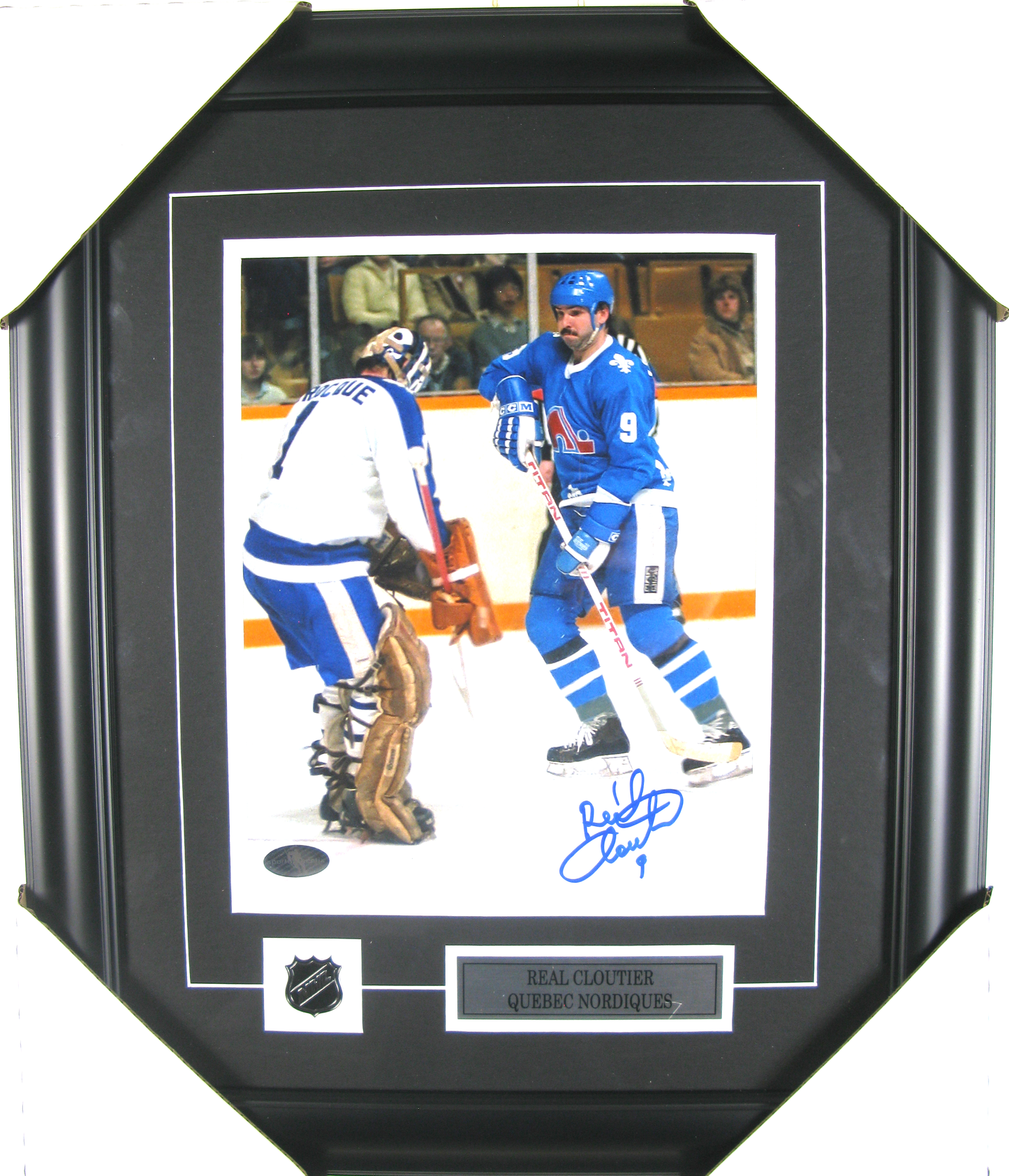Real Cloutier #9 Quebec Nordiques – Autographed Framed Photo