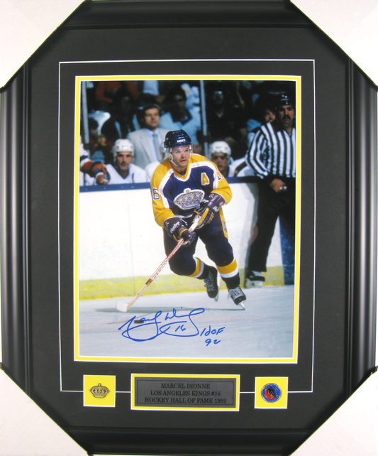 Marcel Dionne Signed Framed Action Photo – Los Angeles Kings #16 (HOF ’92)