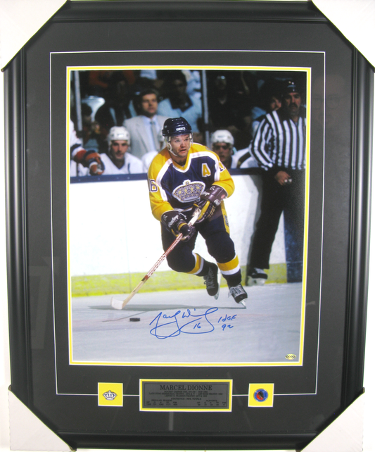Marcel Dionne Signed Framed Photo – Los Angeles Kings #16 – HOF 1992 Autograph – NHL Legend