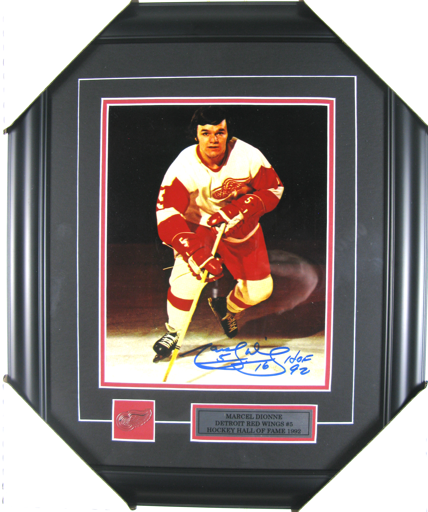 Marcel Dionne #5 Detroit Red Wings – Signed Framed Photo (HOF 1992)