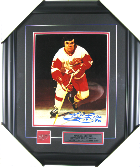 Marcel Dionne #5 Detroit Red Wings – Signed Framed Photo (HOF 1992)