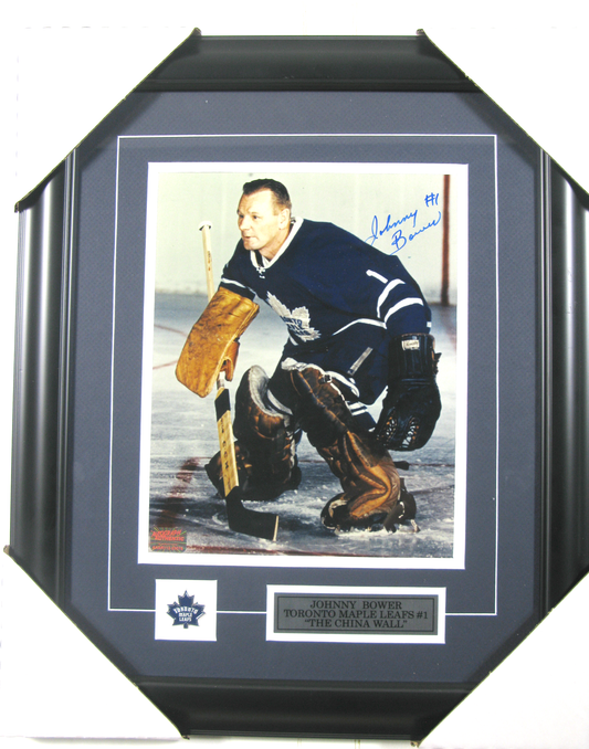 Johnny Bower Signed “The China Wall” Framed Photo – Toronto Maple Leafs #1