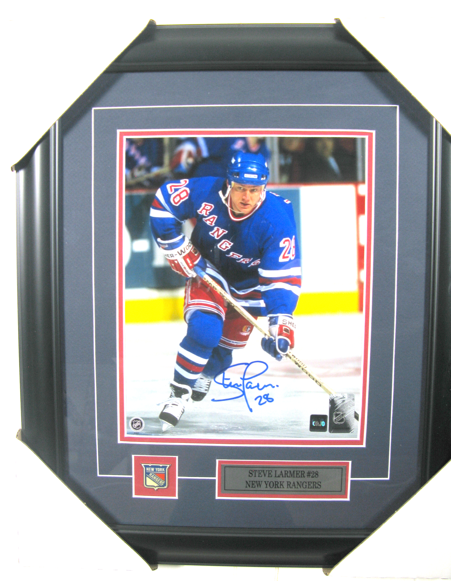 Steve Larmer Autographed Framed Photo – New York Rangers #28