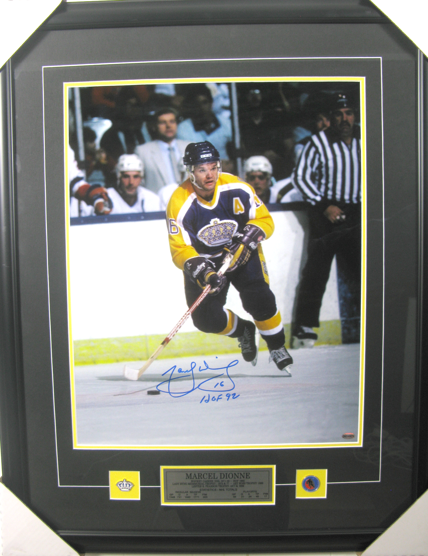Marcel Dionne Autographed Framed Photo – Los Angeles Kings Legend (#16, HOF ’92)