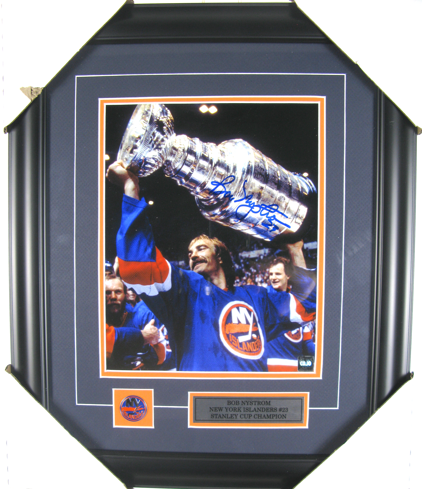 Bob Nystrom Signed 8x10 Framed Photo New York Islanders #23 – Stanley Cup Champion Autographed NHL Memorabilia