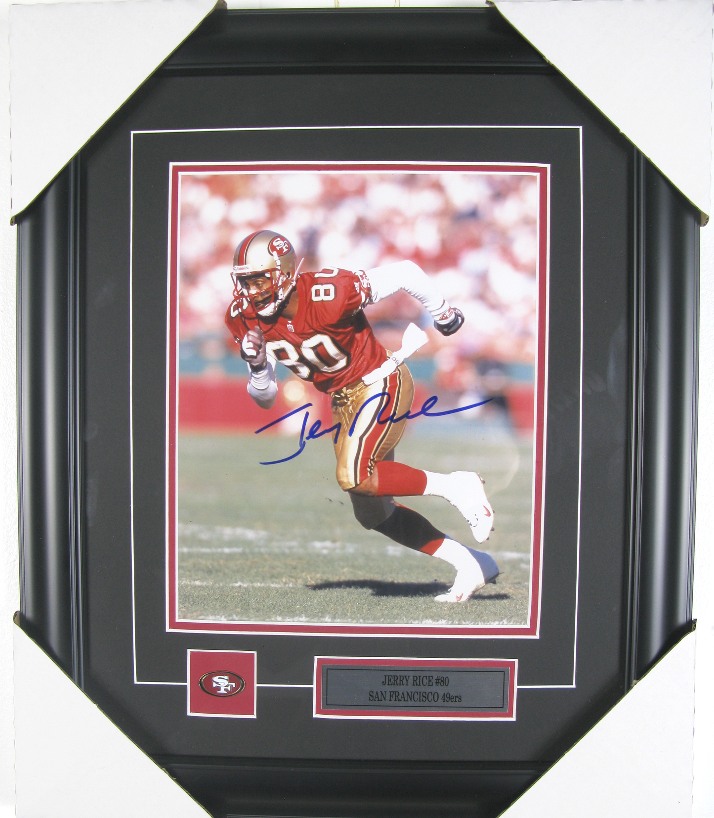 Jerry Rice #80 Autographed 8x10 – San Francisco 49ers – Framed NFL Display