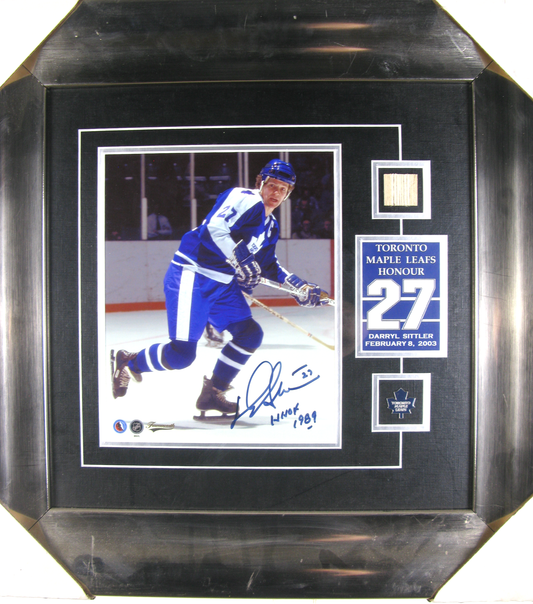 Darryl Sittler Autographed Photo with Jersey Number Retirement Tribute – Toronto Maple Leafs