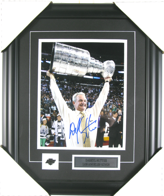 Darryl Sutter Autographed  – Los Angeles Kings – Stanley Cup Photo – Framed Display